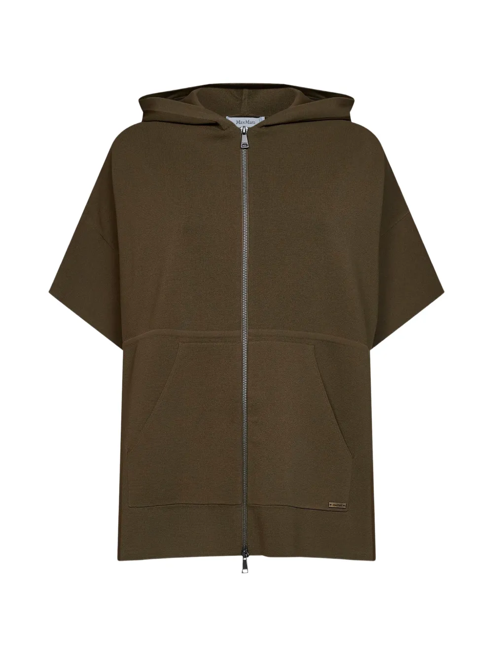 Max Mara Milano-knit short-sleeve hoodie - Brown