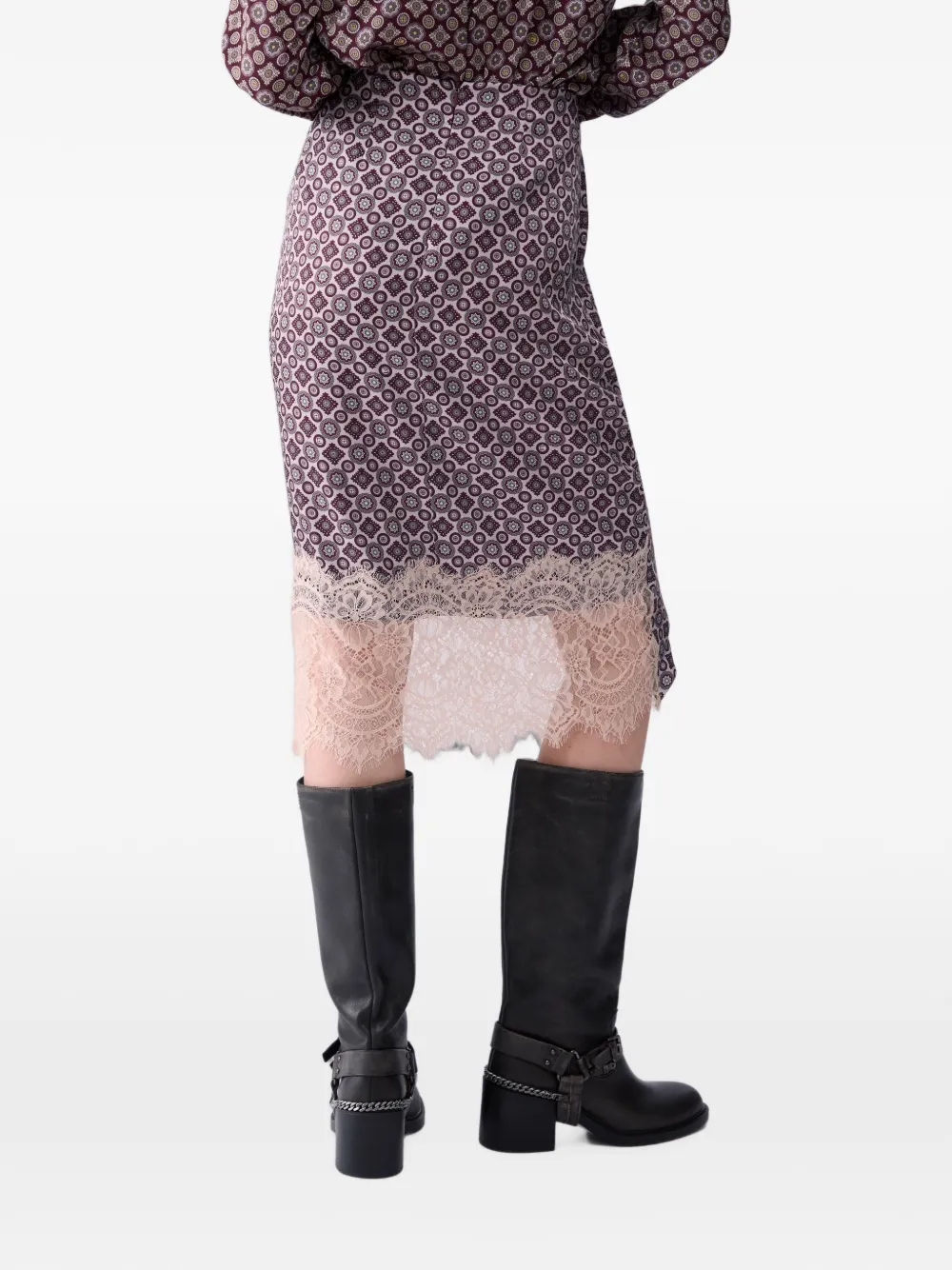 LIU JO Midi-rok met kanten details Paars