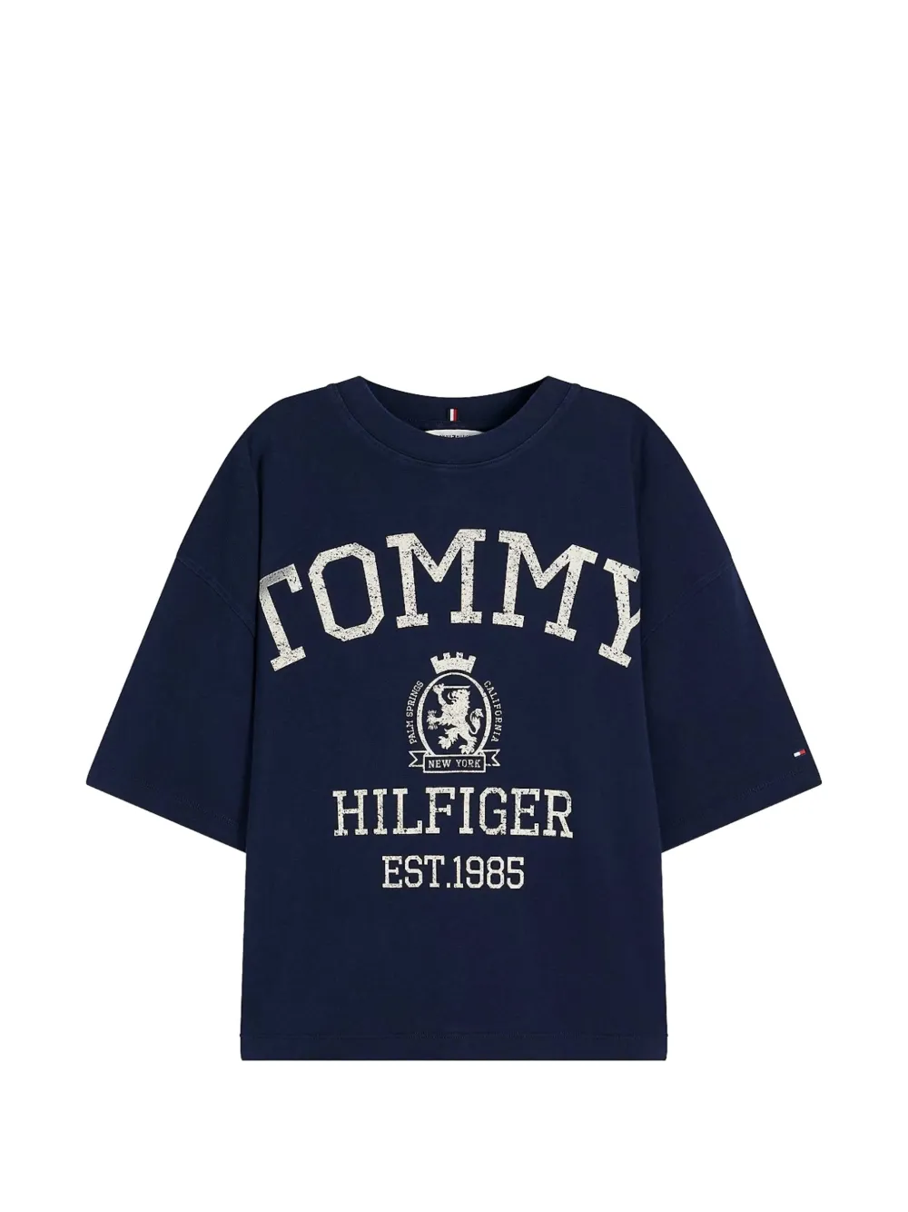 Tommy Hilfiger logo-print drop-shoulder T-shirt - Blu