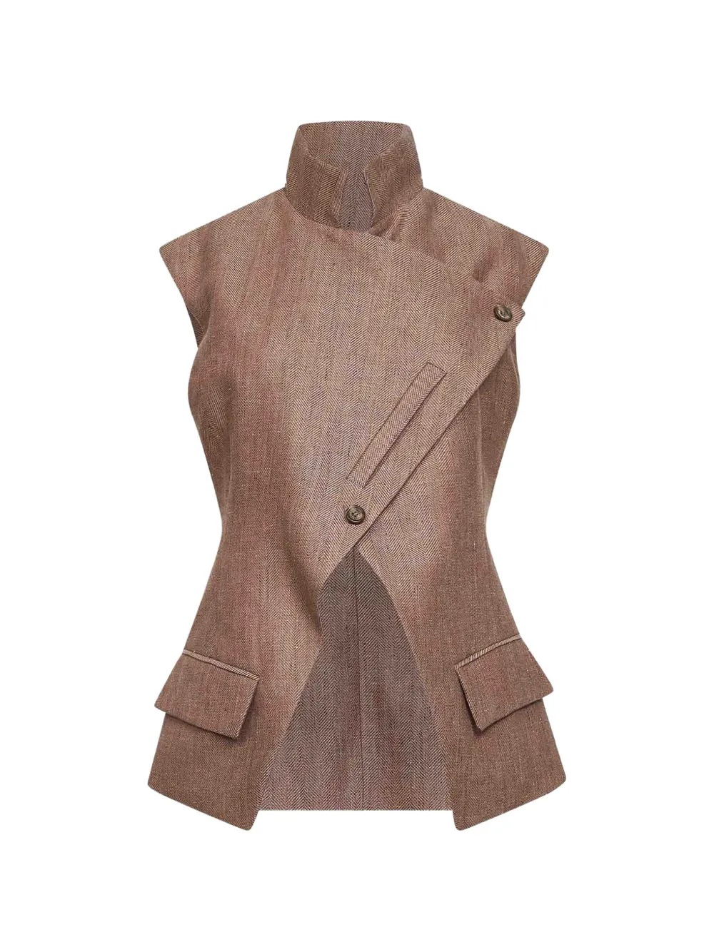BATAKOVIC Belgrade asymmetric Portofino vest - Braun