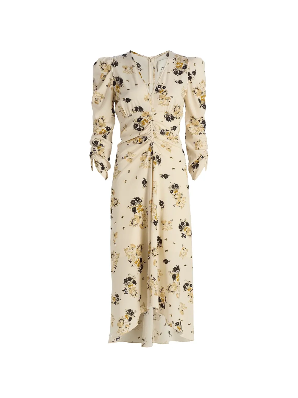 ISABEL MARANT Albini floral-print ruched midi dress - Nude