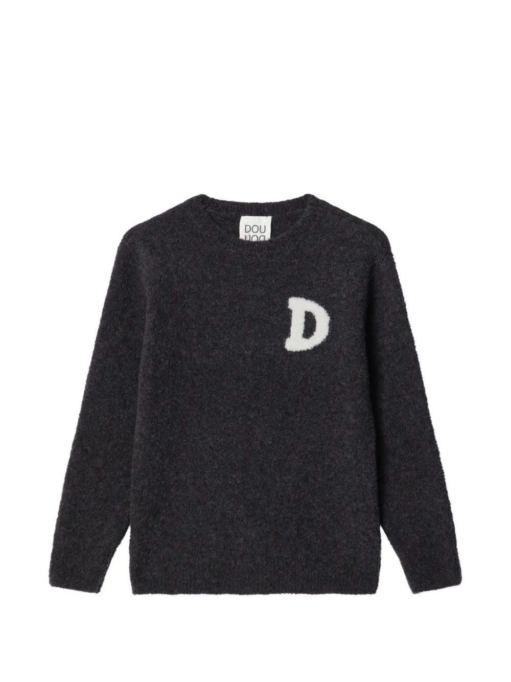 Douuod Kids logo-patch sweater - Grigio