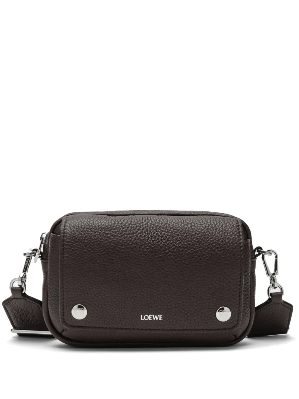 LOEWE 페블 로고 프린트 그레인 스몰 숄더 백 | 브라운 | Image 1
