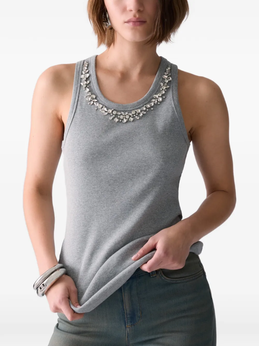 LIU JO T-shirt met verfraaiing Grijs