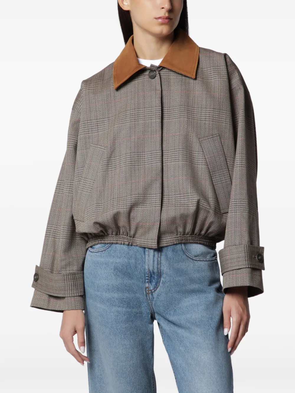 Róhe check-pattern wool bomber jacket | marrón | Image 1