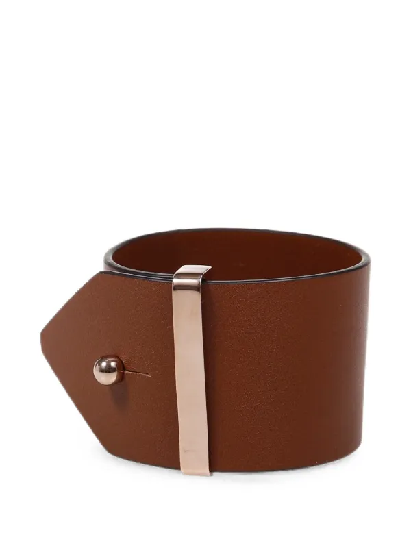 Max Mara Tavola Leather Bracelet in Brown