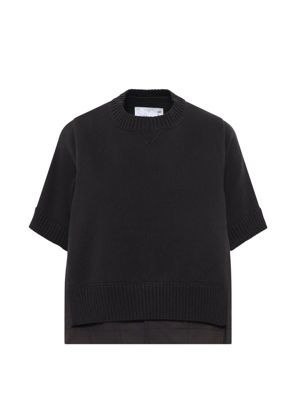 Sacai Layered-panel T-shirt In Black