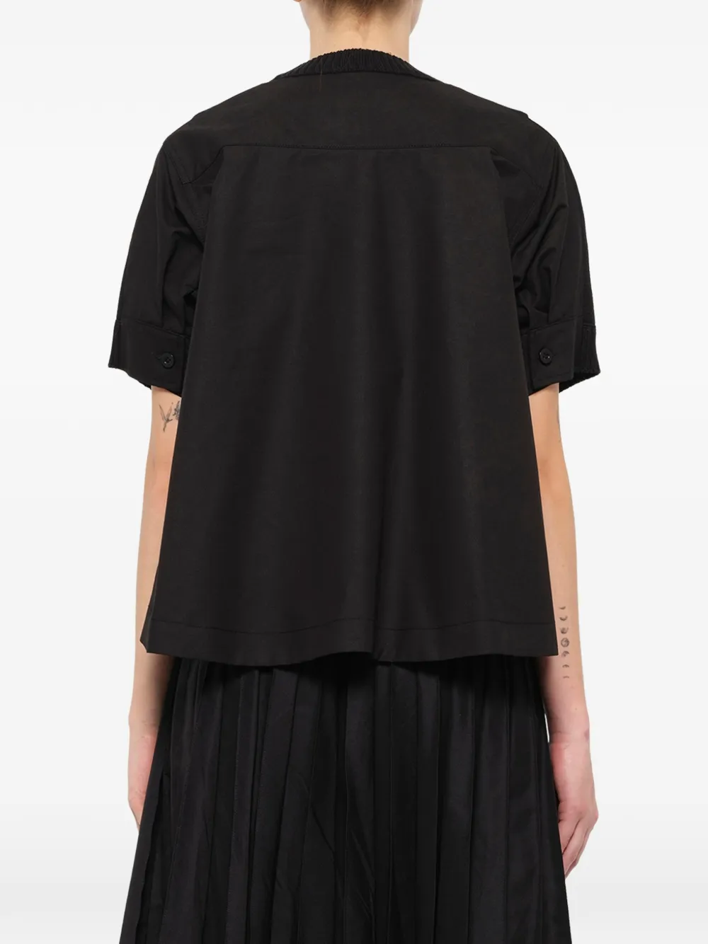 Sacai Layered-panel T-shirt In Black