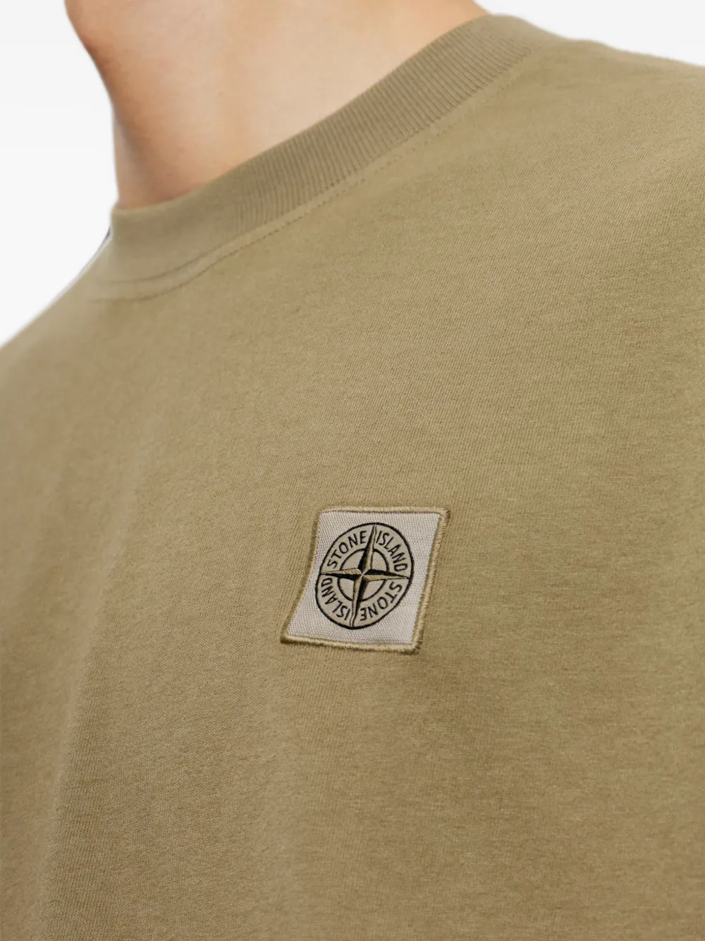 Stone Island logo-patch long-sleeve T-shirt Groen