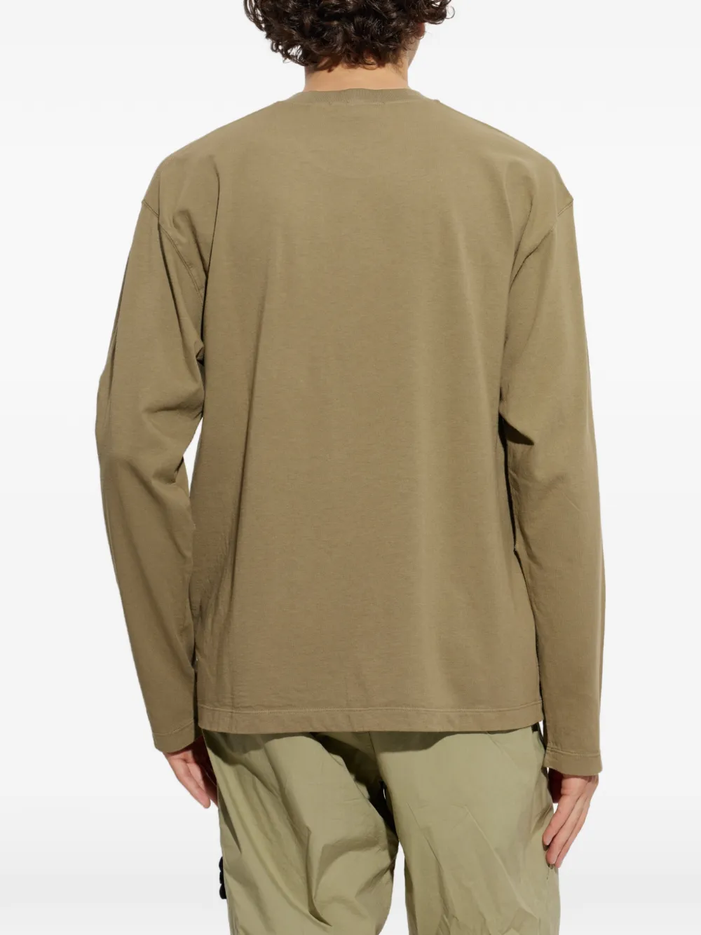 Stone Island logo-patch long-sleeve T-shirt Groen