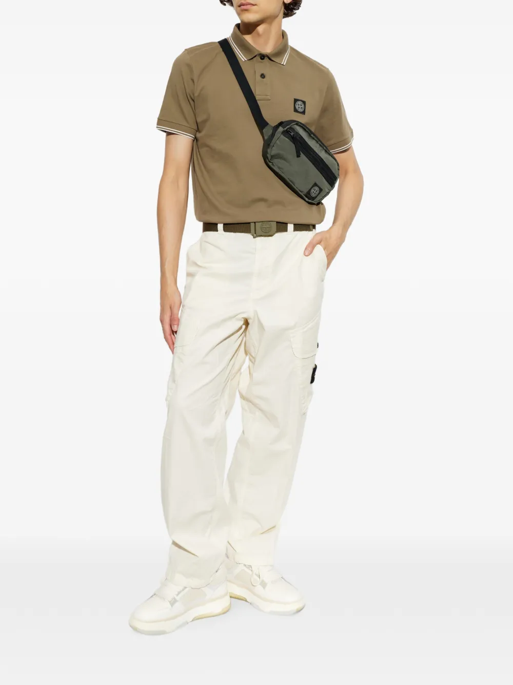 Stone Island Poloshirt met logopatch Bruin