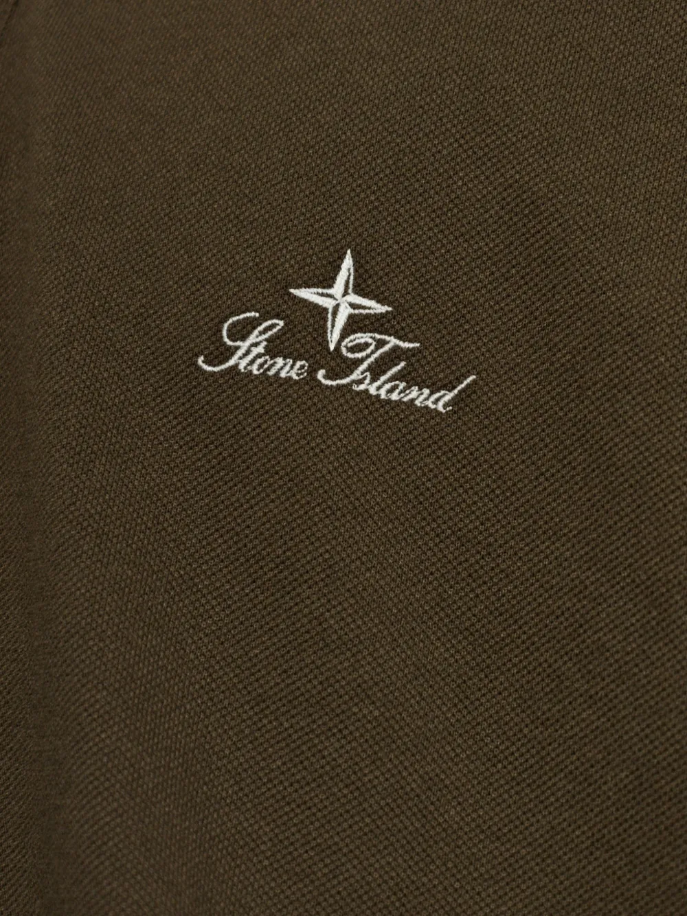 Stone Island Poloshirt met geborduurd logo Bruin