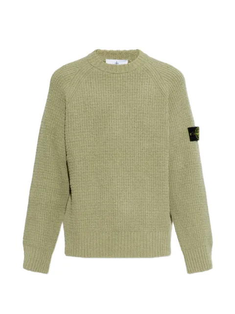 Stone Island logo-patch waffle-knit sweater