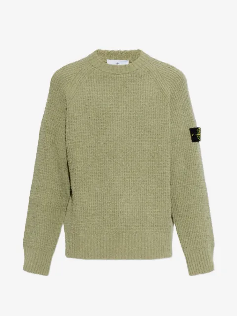 Stone Island pull en maille gaufrée à patch logo
