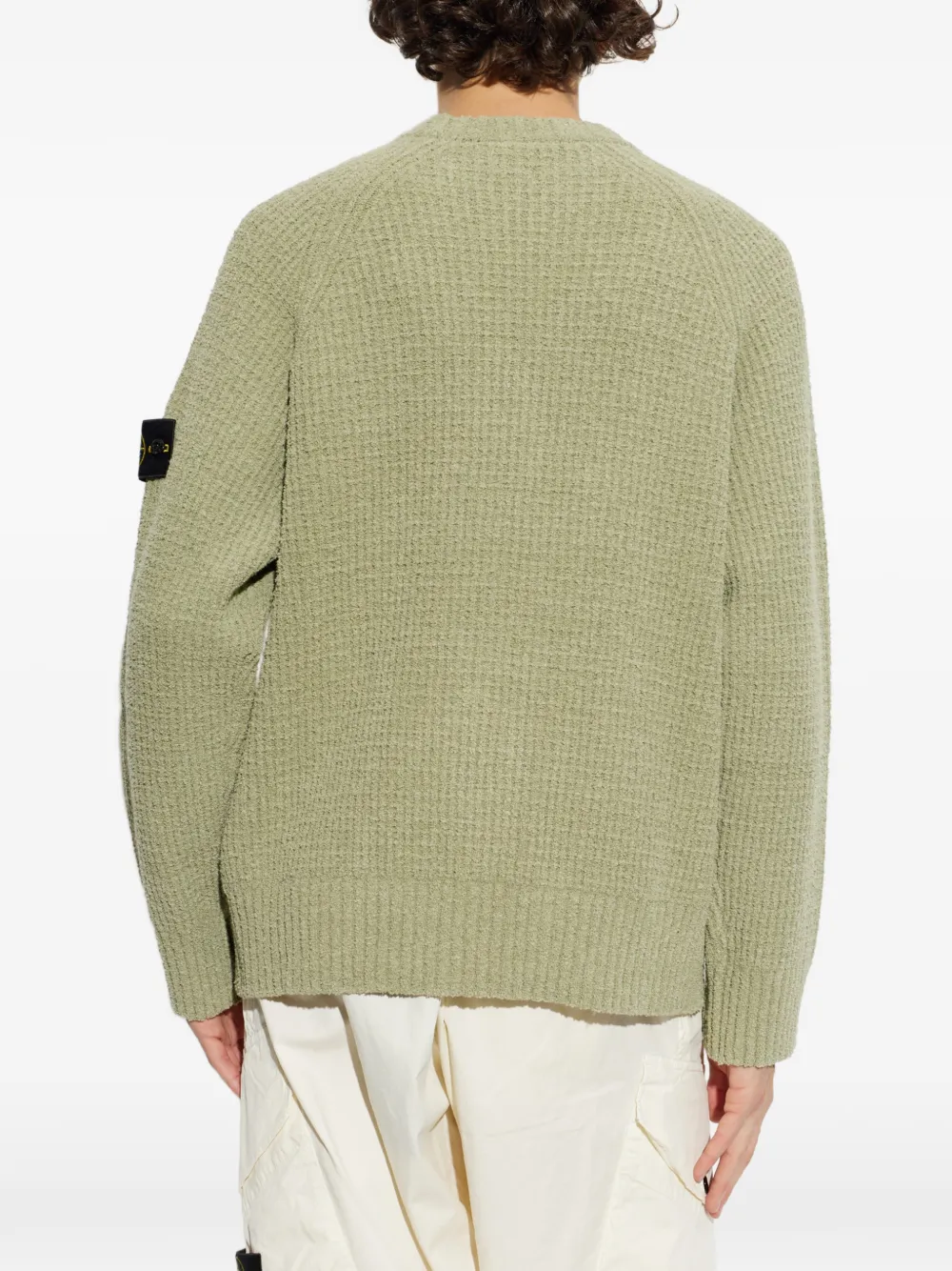 Stone Island full rib cotton buckle sweater Groen