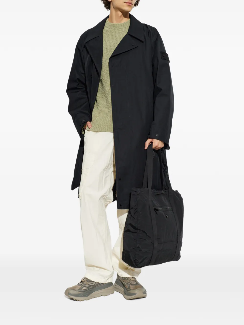 Stone Island full rib cotton buckle sweater Groen