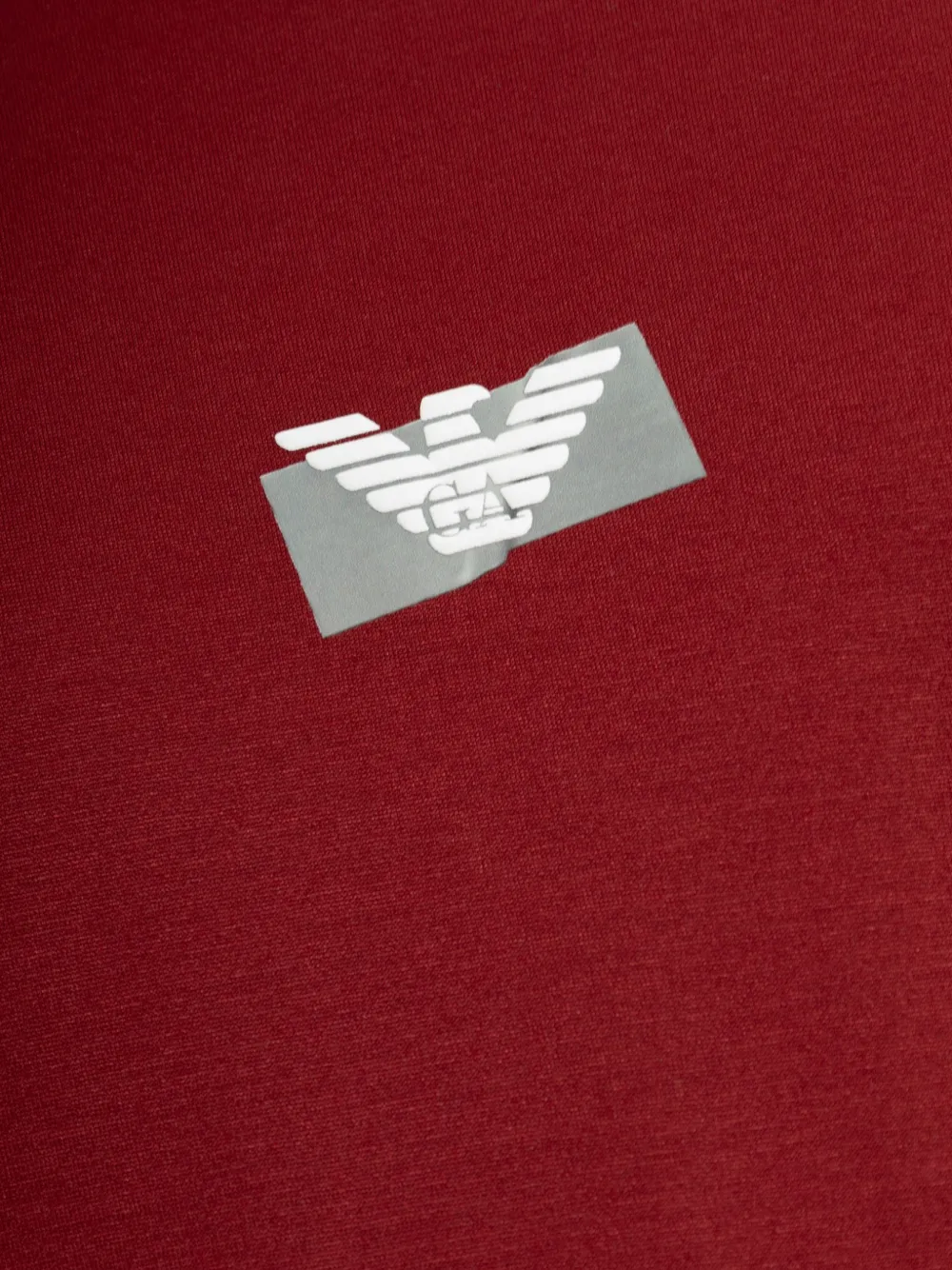 Emporio Armani jersey T-shirt in lyocell blend with embossed Eagle and logo print Rood