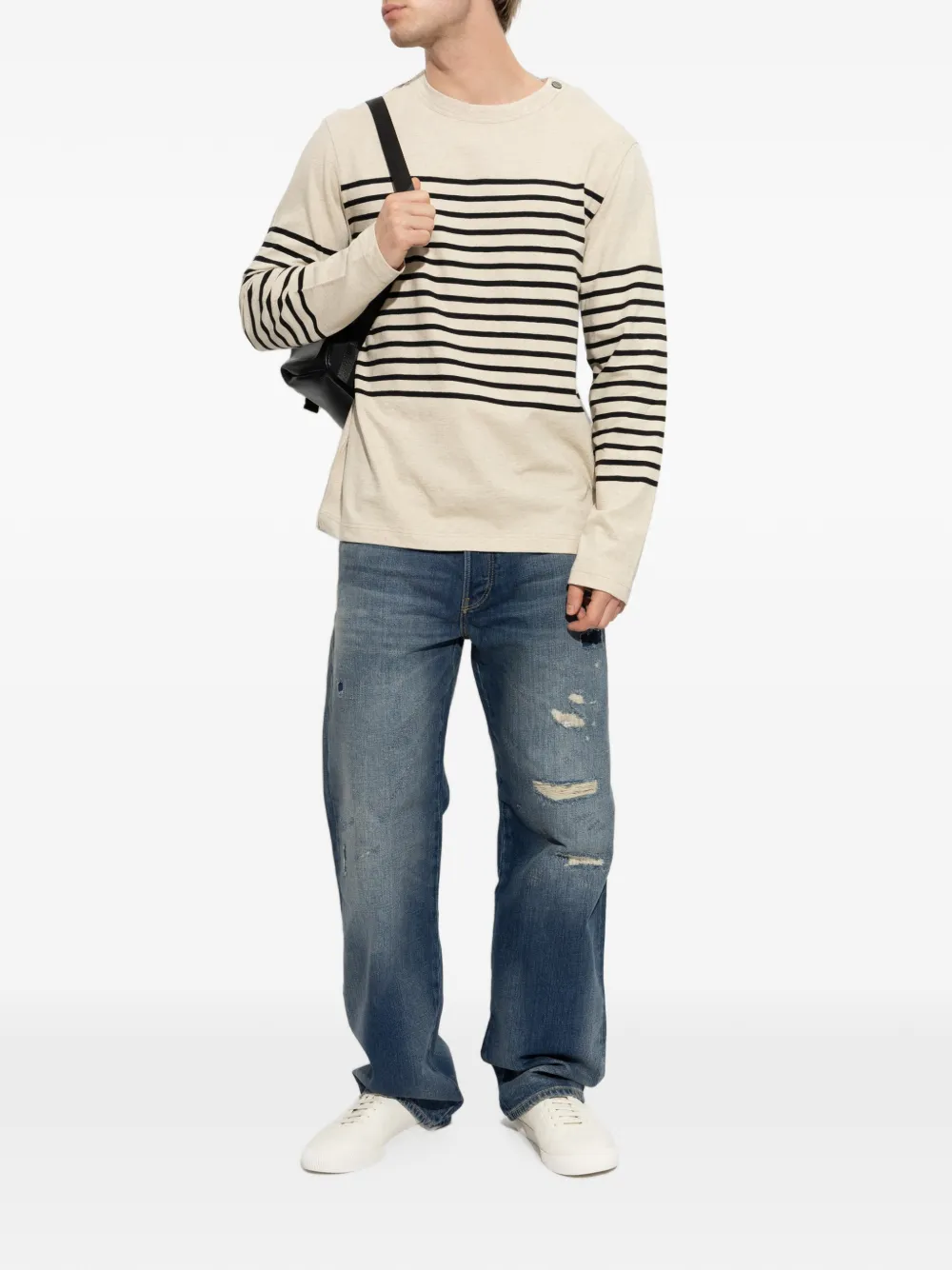 Emporio Armani striped sweater Wit