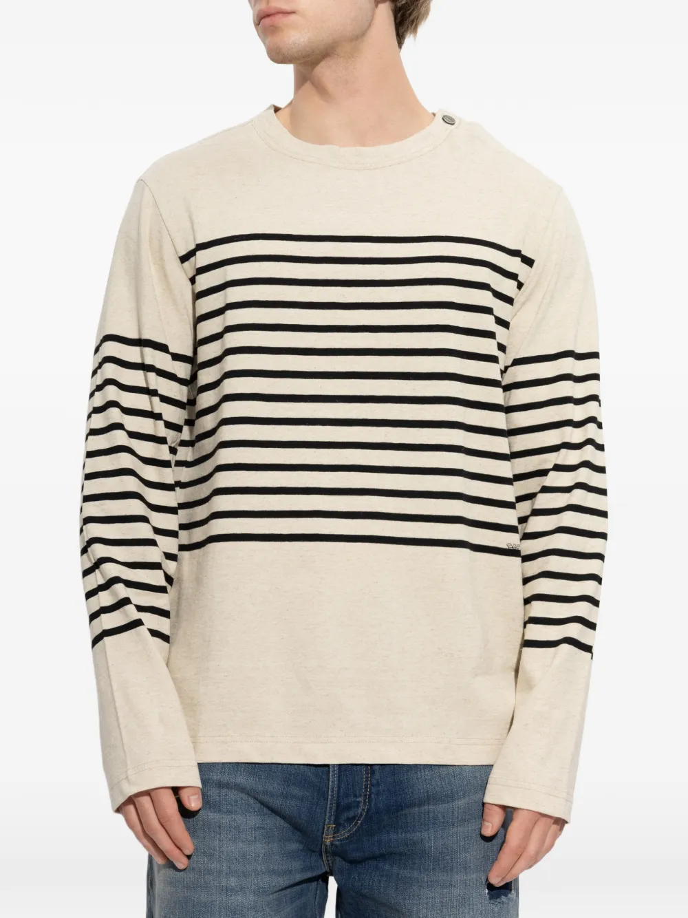 Emporio Armani striped sweater Wit