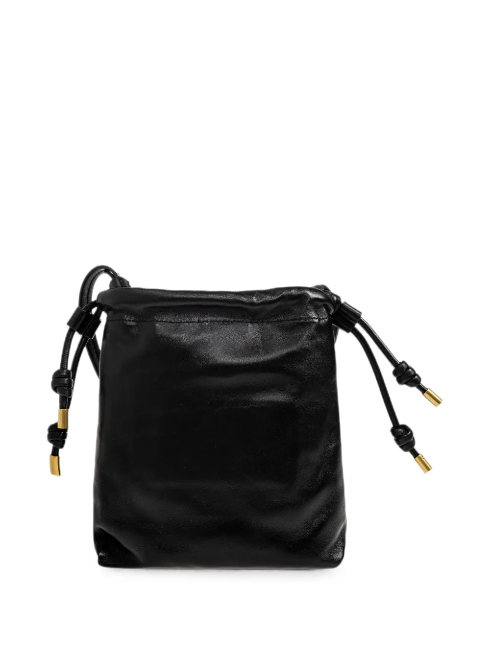 ISABEL MARANT Silven leren mini bucket-tas met trekkoord Zwart