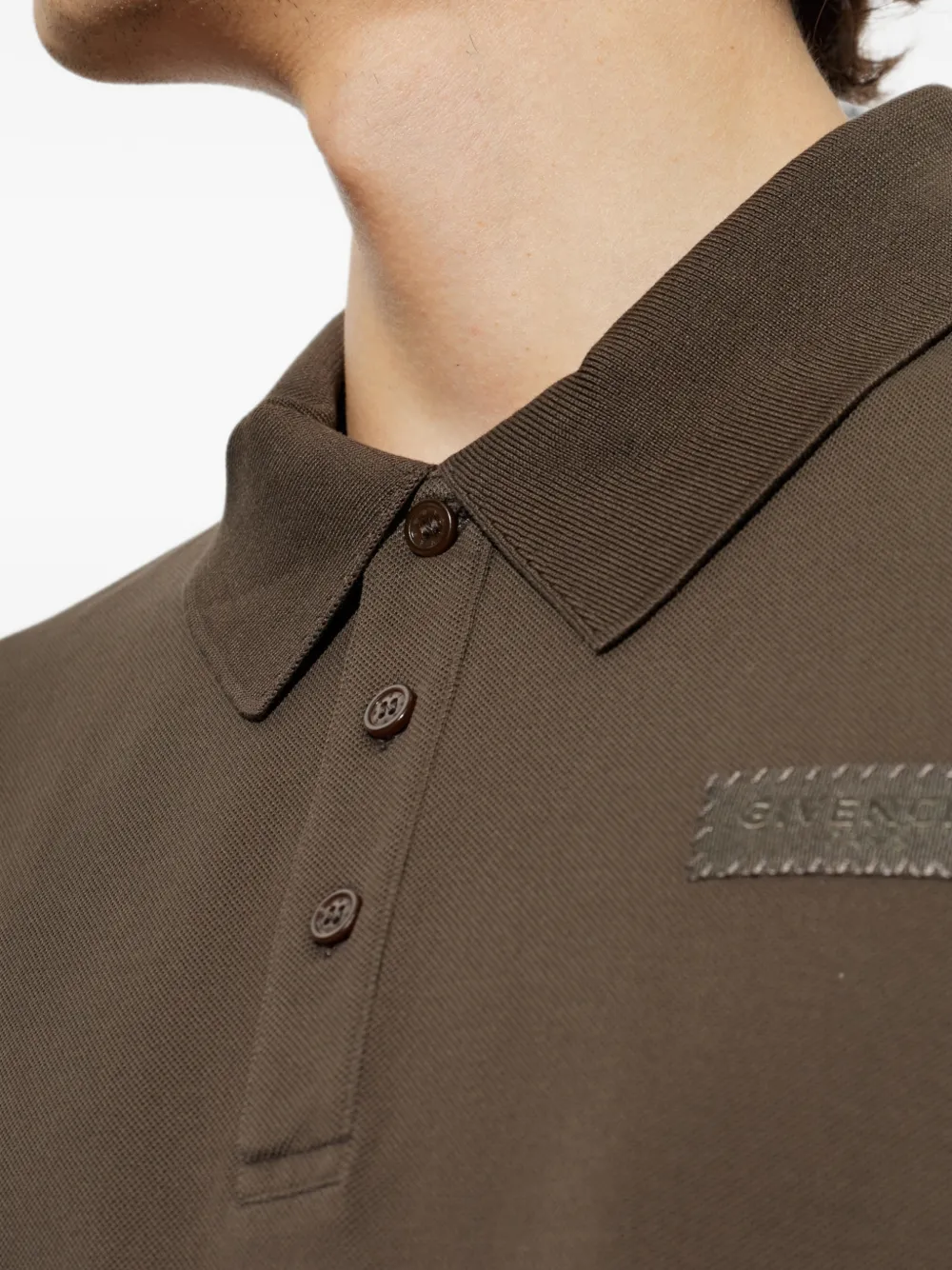 Givenchy Katoenen grosgrain poloshirt met Paris Bruin
