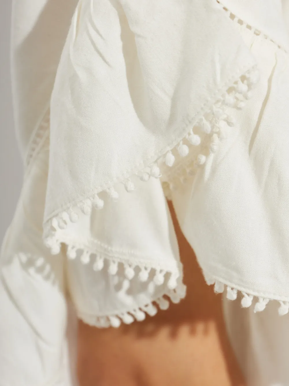 MARANT ÉTOILE Melicia Ruffled Wrap-style Mini Dress in White, view 5