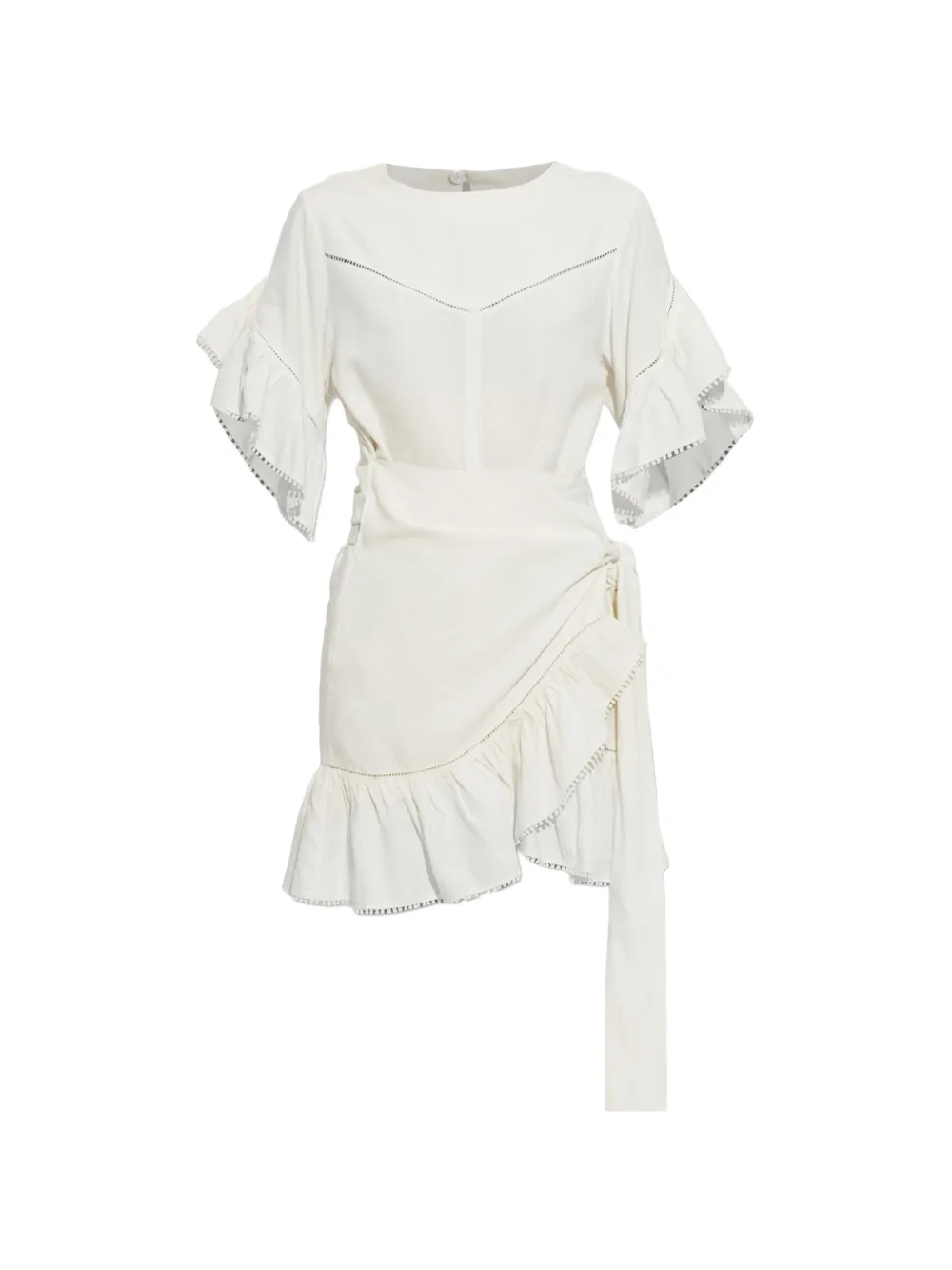 MARANT ÉTOILE Melicia ruffled wrap-style mini dress - White