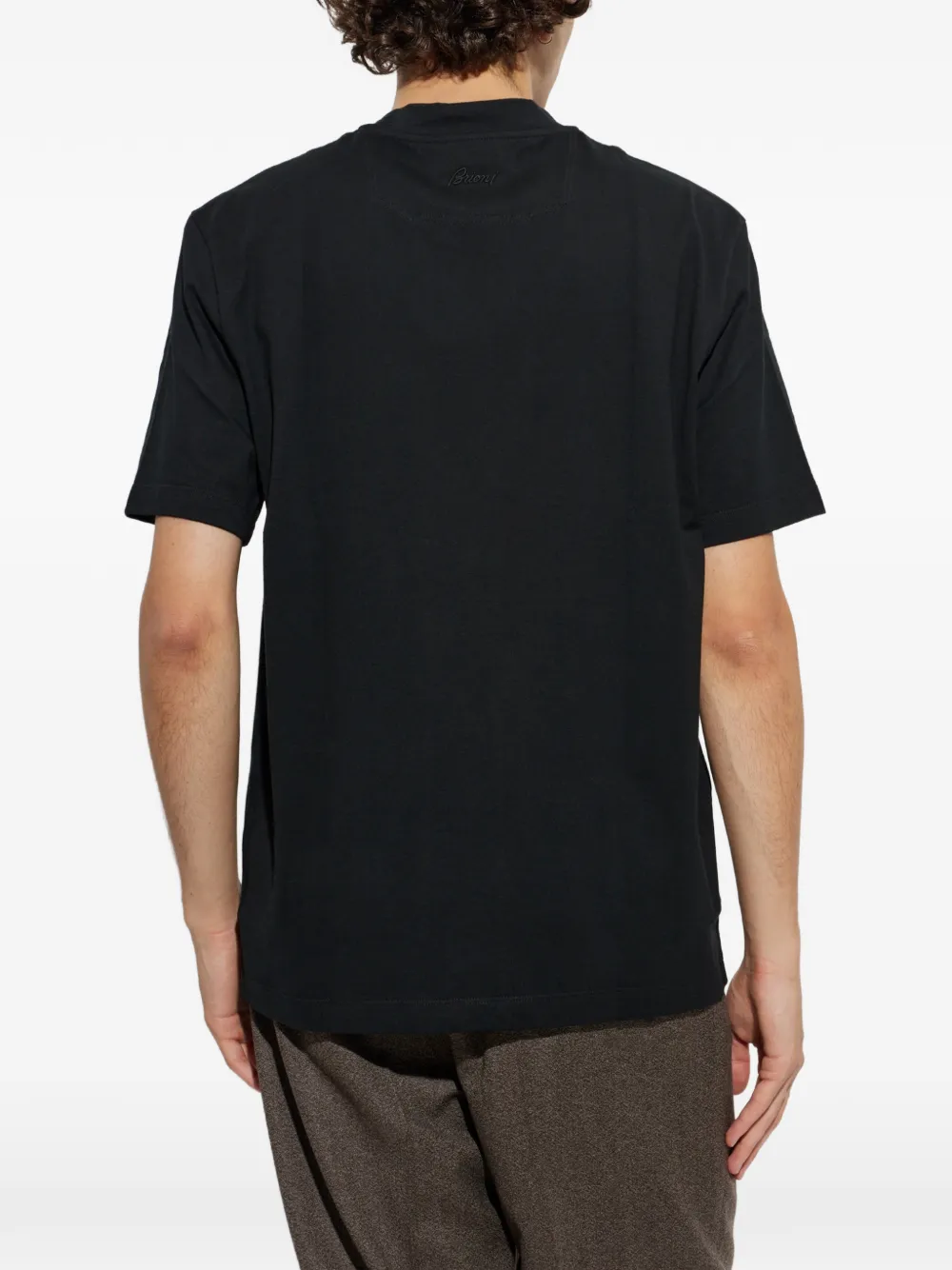 Brioni T-shirt met geborduurd logo Zwart