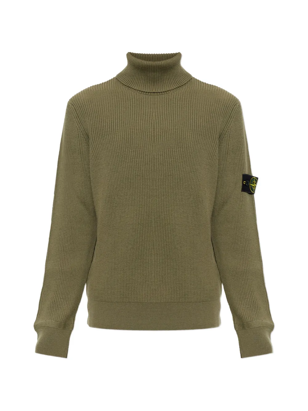 Stone Island ribbed-knit roll-neck sweater - Grün