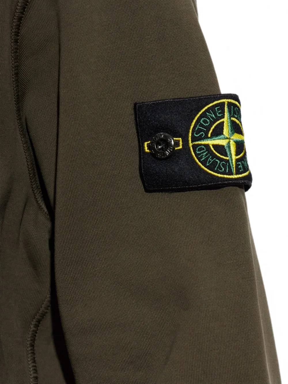 Stone Island 6100062 organic cotton fleece hoodie Groen