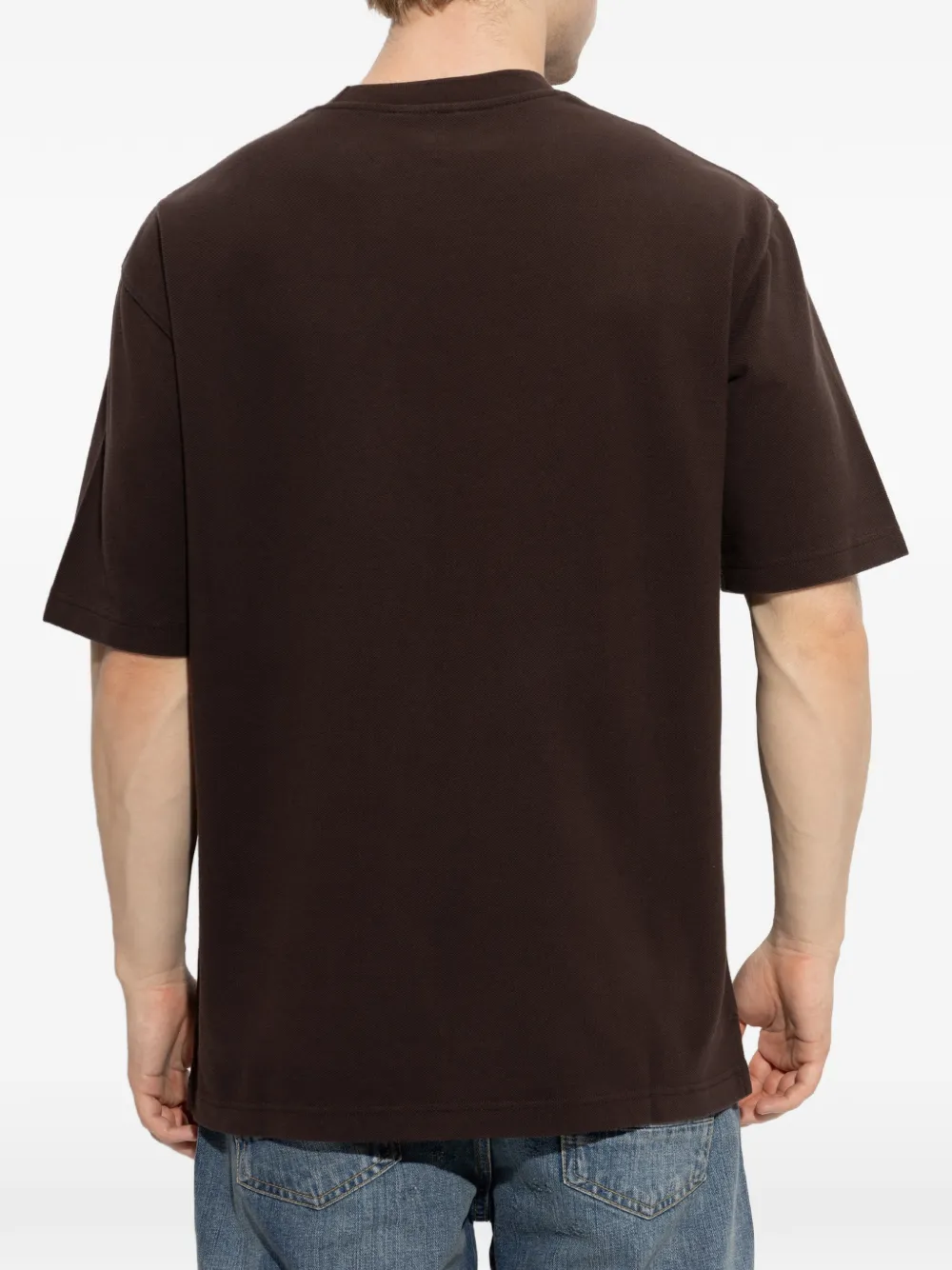 Emporio Armani T-shirt met geborduurd logo Bruin