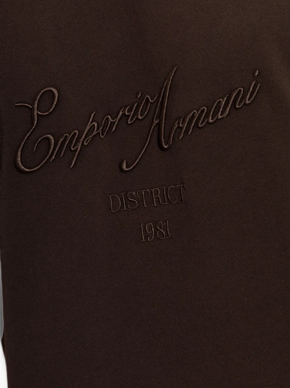 Emporio Armani T-shirt met geborduurd logo Bruin