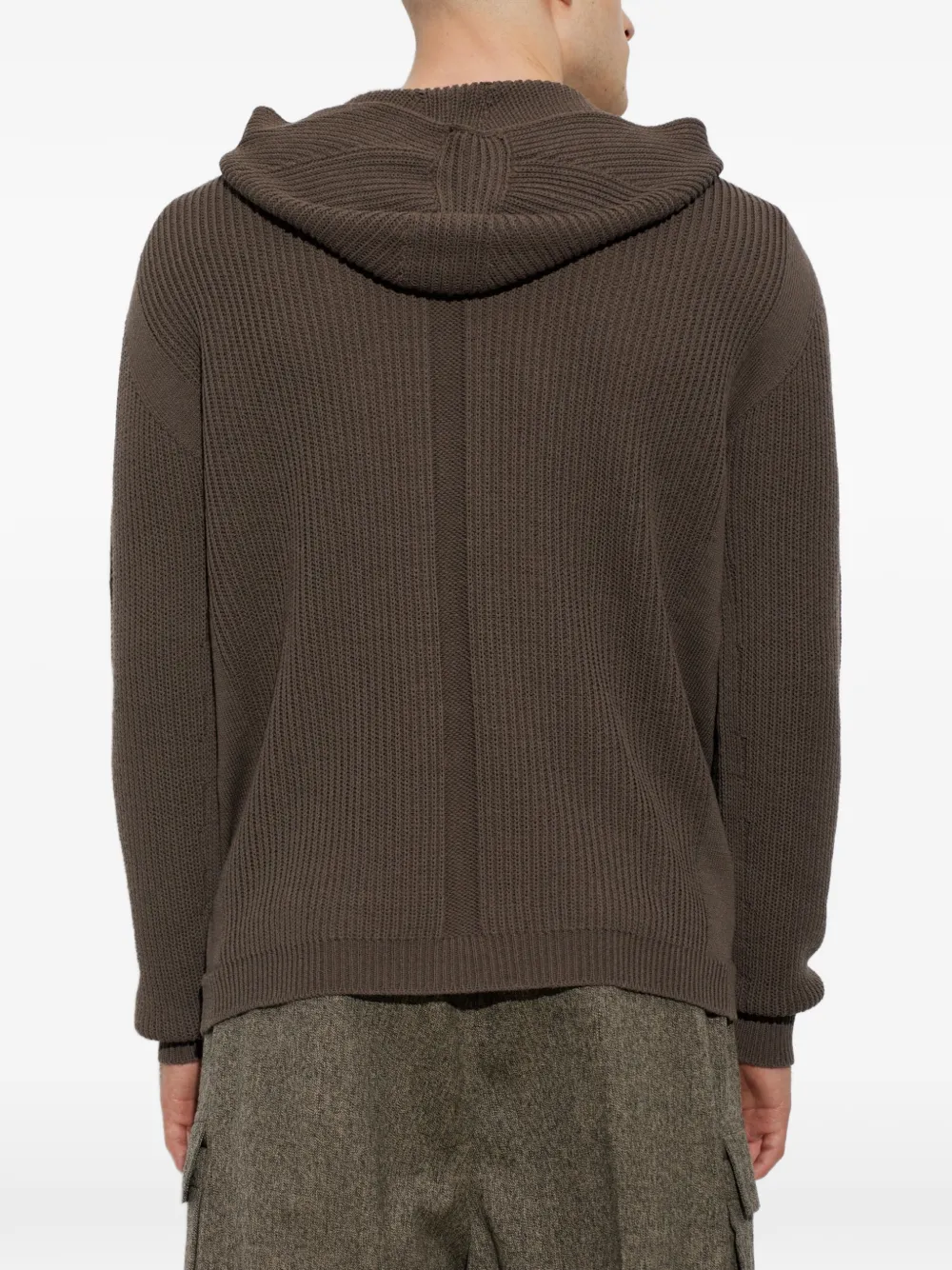 Rick Owens Wollen vest met capuchon en rits Bruin