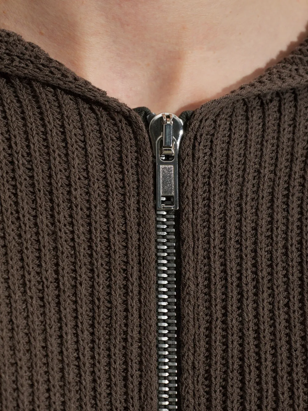 Rick Owens Wollen vest met capuchon en rits Bruin