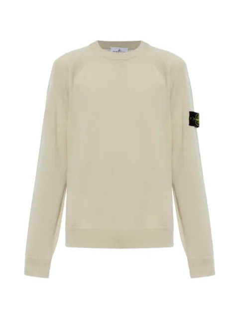 Stone Island logo-patch long-sleeve sweater