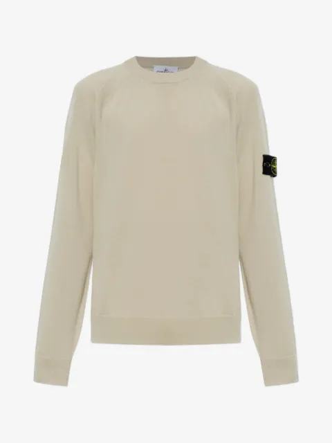 Stone Island logo-patch raglan-sleeve sweater