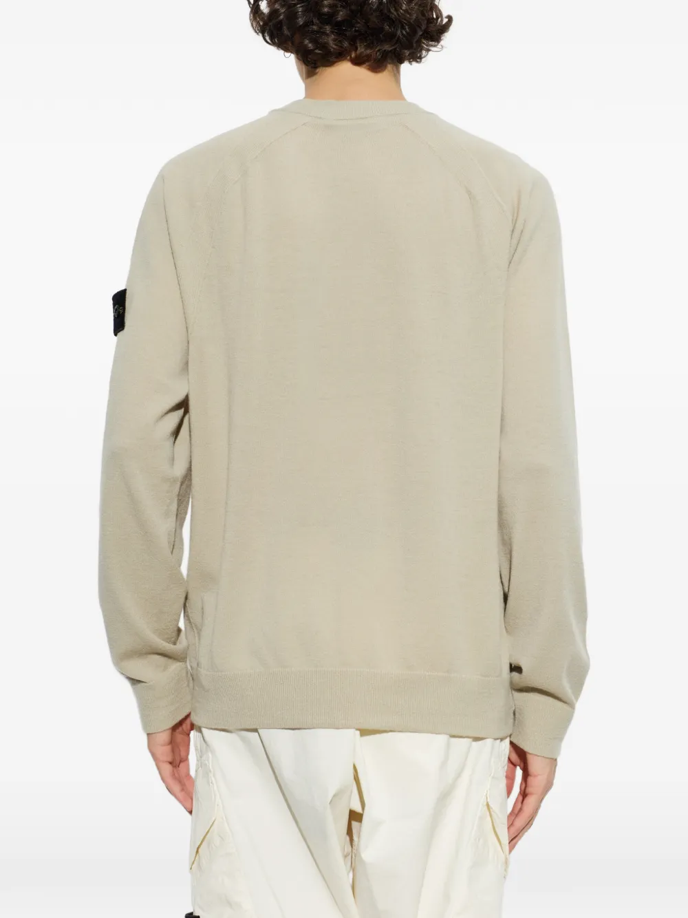 Stone Island Trui met logopatch en raglan mouwen Beige