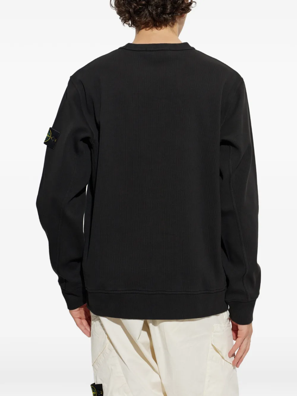 Stone Island 6100017 organic cotton interlock sweatshirt Zwart