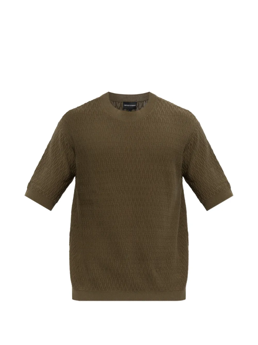 Emporio Armani textured short-sleeve T-shirt - Verde