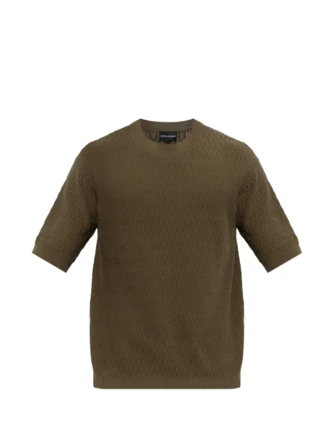 Emporio Armani chevron jacquard knit sweater