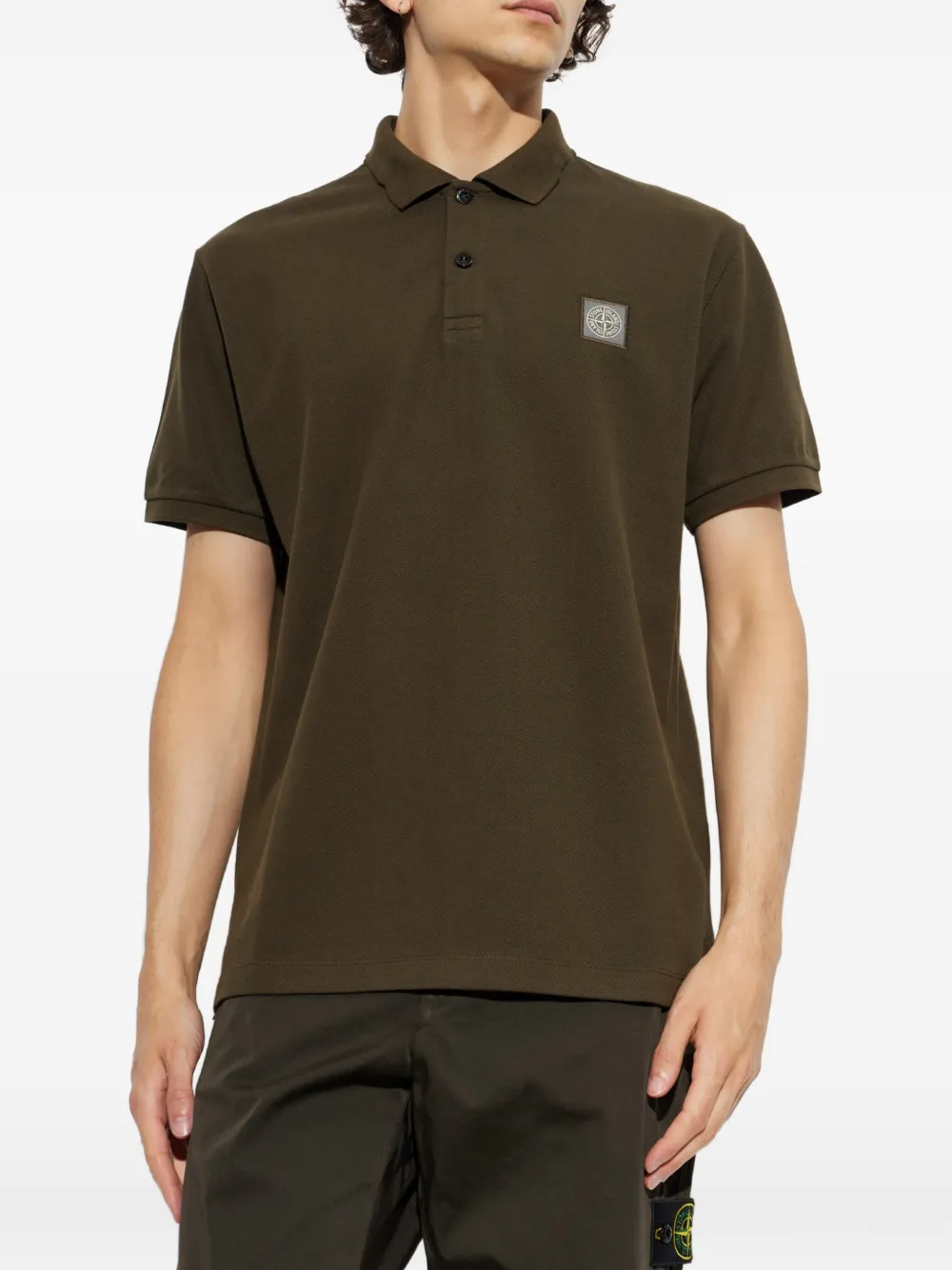Stone Island Poloshirt met logopatch Groen