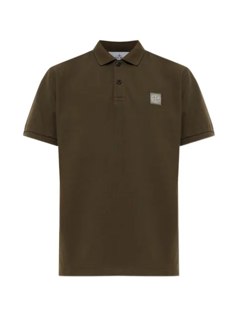 Stone Island logo-patch short-sleeve polo shirt