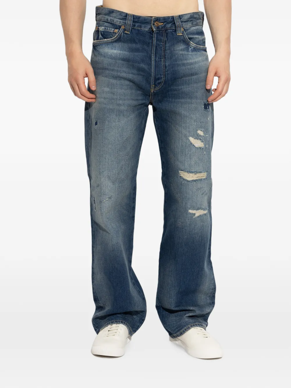 Emporio Armani Ruimvallende jeans Blauw