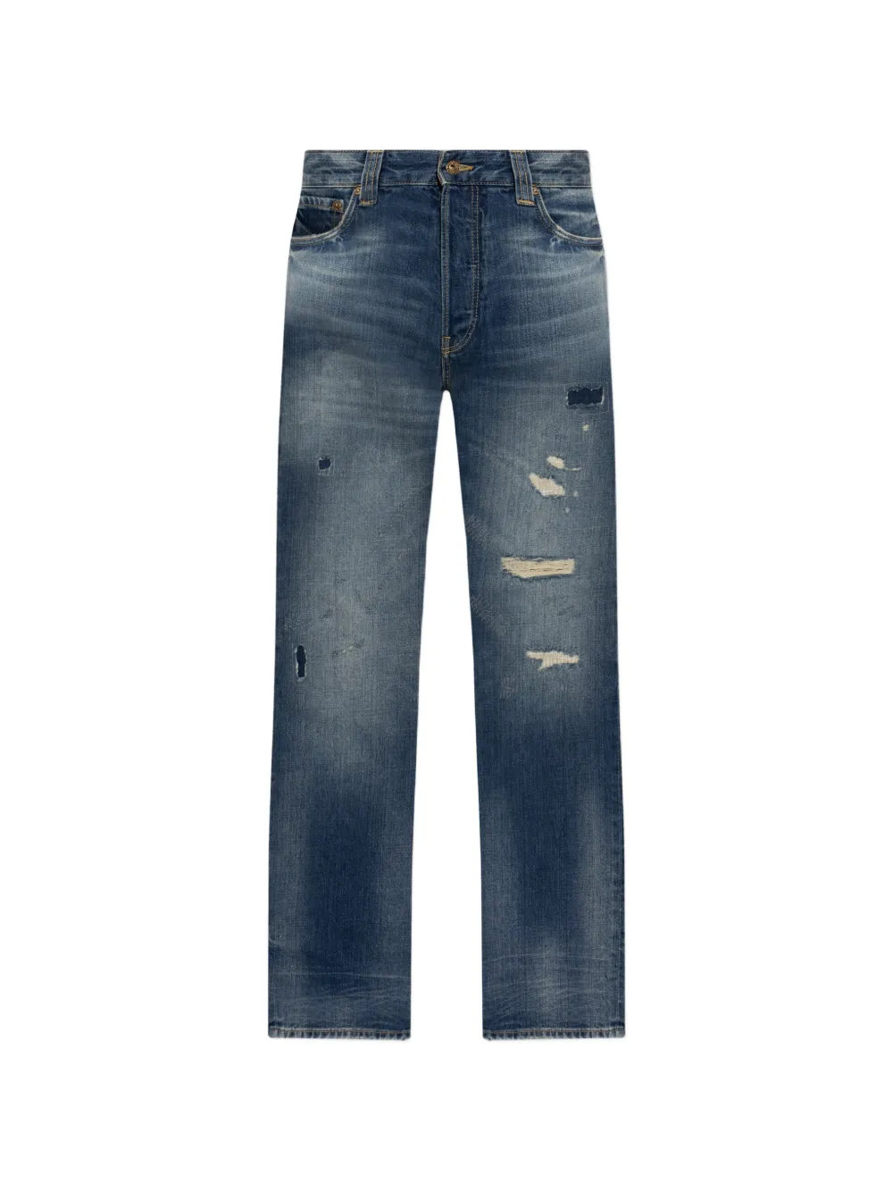 Emporio Armani distressed loose-fit jeans - Blau