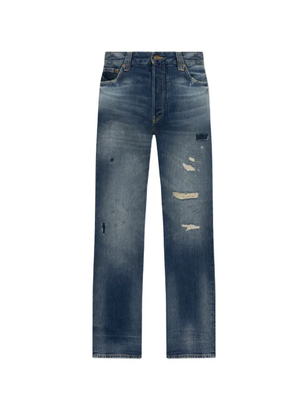 EMPORIO ARMANI ダメージデニムパンツ Emporio Armani ダメージ ジーンズ | ブルー | FARFETCH JP