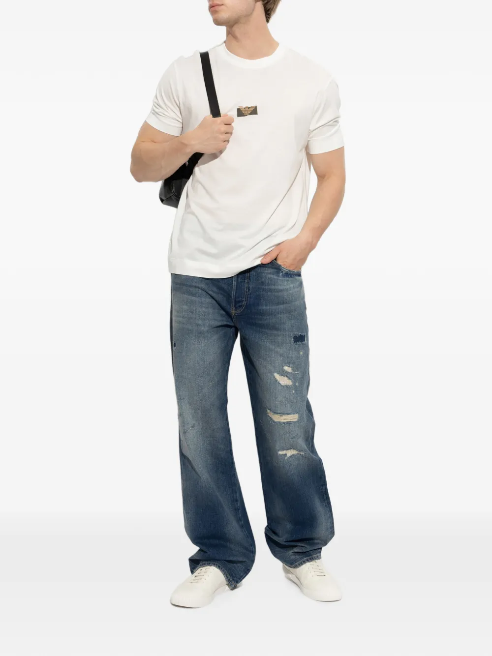 Emporio Armani Ruimvallende jeans Blauw