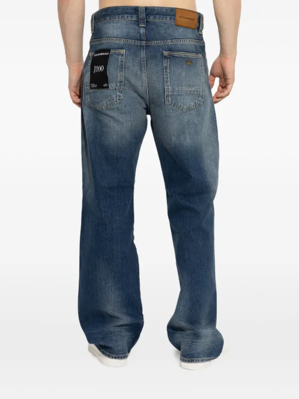 Emporio Armani ダメージ ジーンズ | ブルー | FARFETCH JP