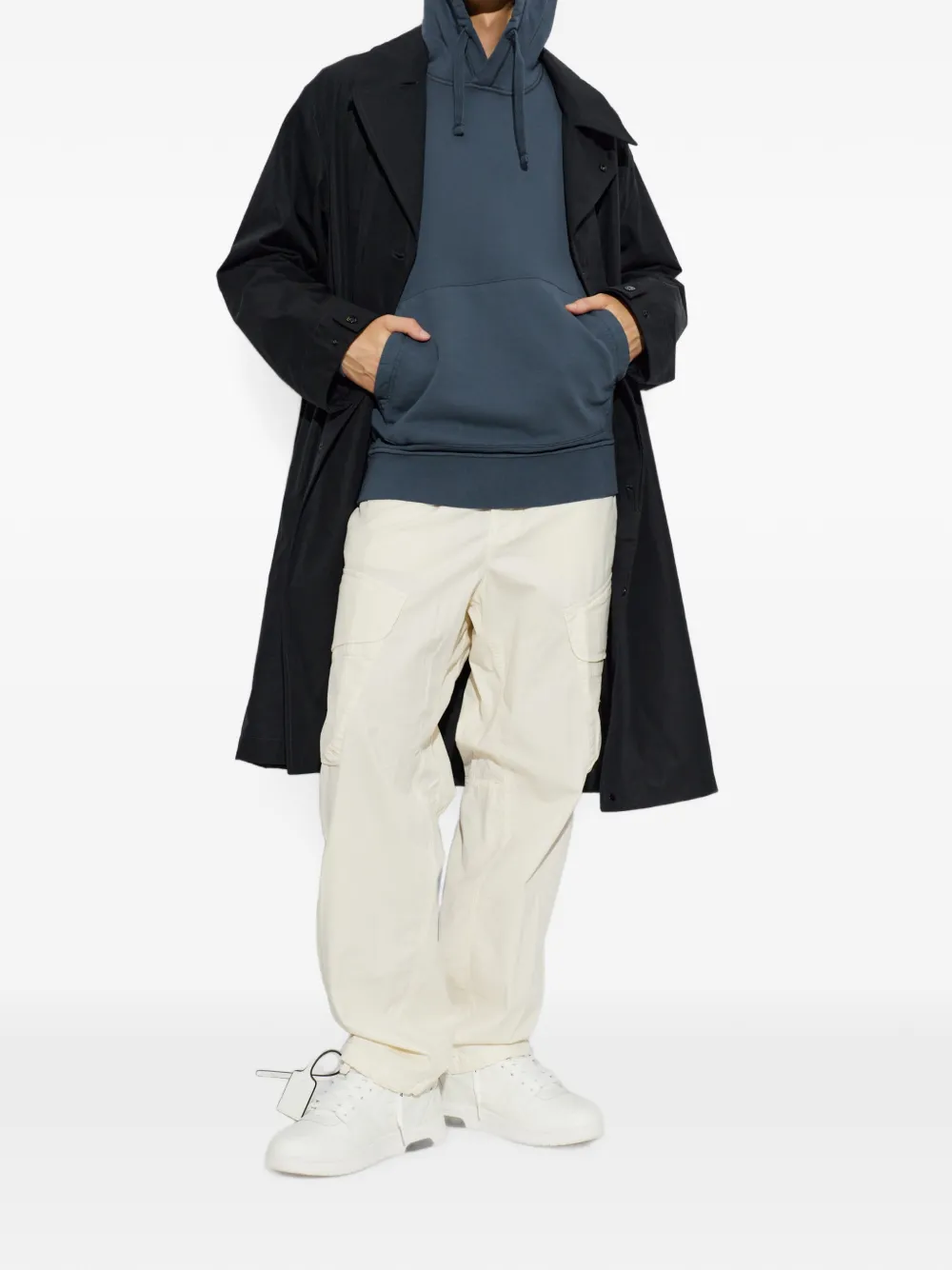 Stone Island organic cotton hoodie Blauw