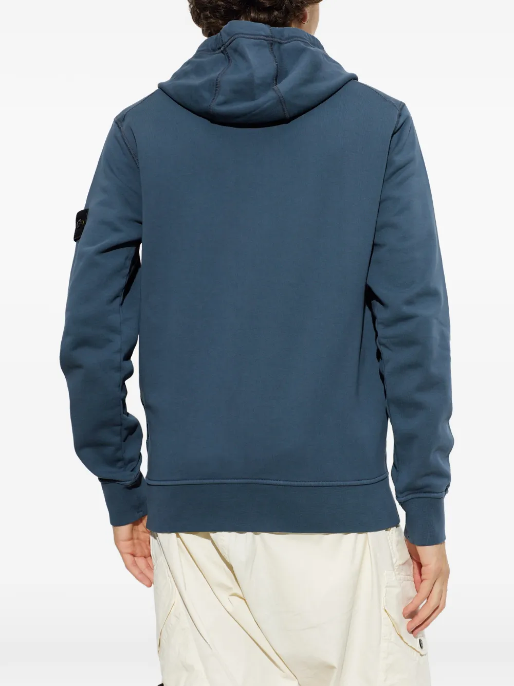 Stone Island organic cotton hoodie Blauw
