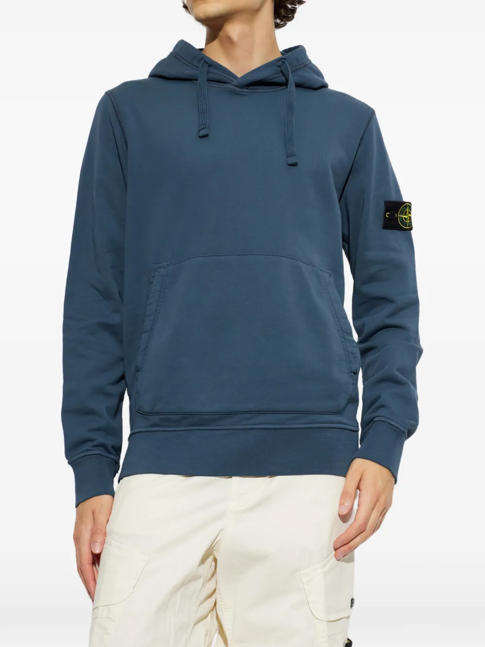 Stone Island organic cotton hoodie Blauw